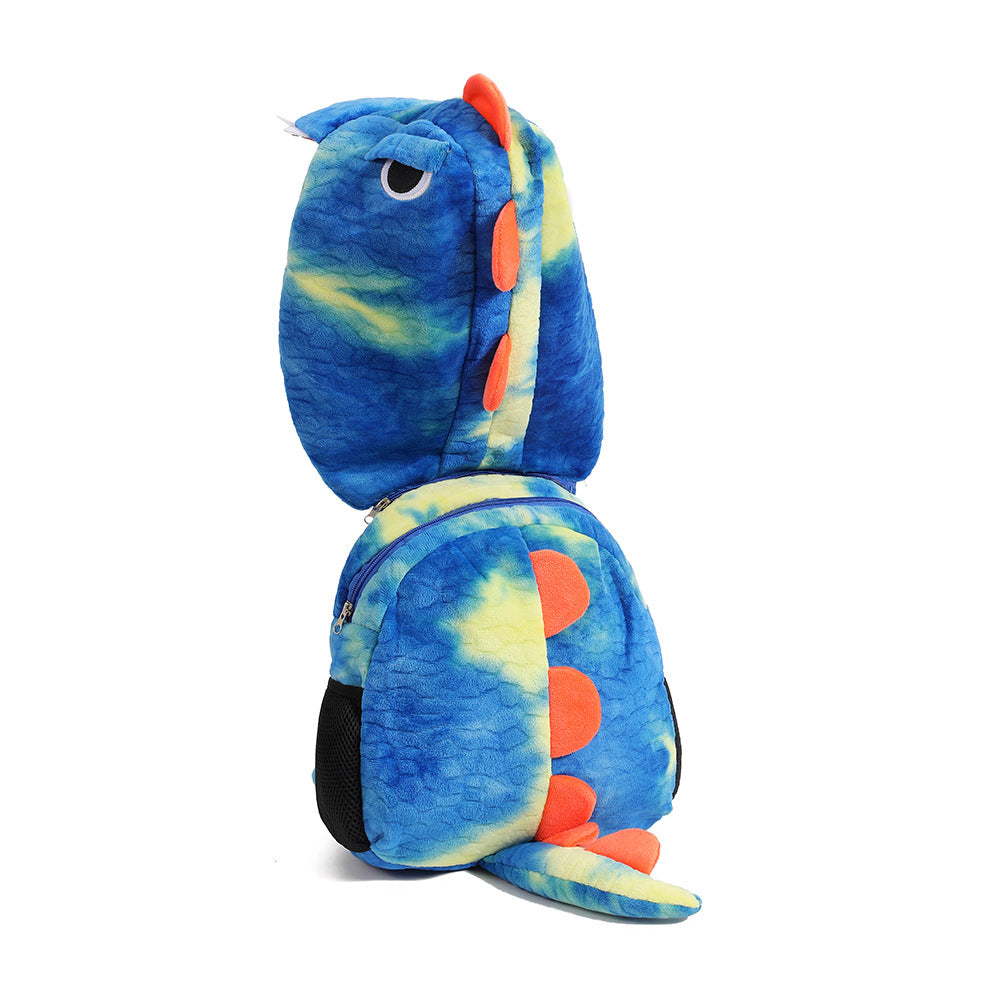 Wholesale Creative Cartoon Dinosaur Children's Hooded Plush School Bag